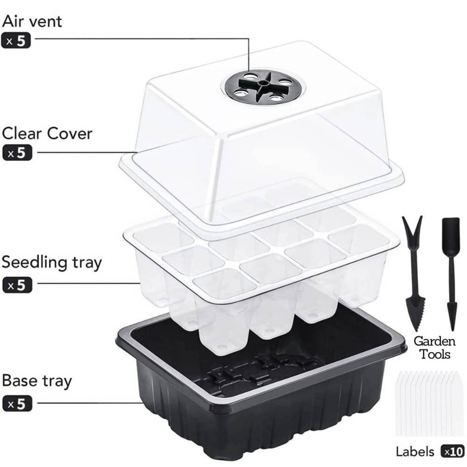 Seed Starter Trays with Humidity Domes, Pack of 5: image 5